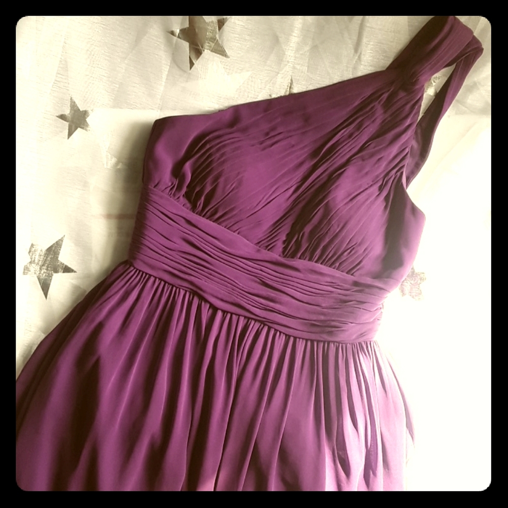 💜One-Shoulder Strap, SHEER Violet Dress sz 4💜
